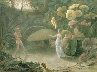 Oberon e Titania, Sogno di una notte di mezza estate, Atto II, Scena I, di William Shakespeare (1566-1616), 1837 da Francis Danby